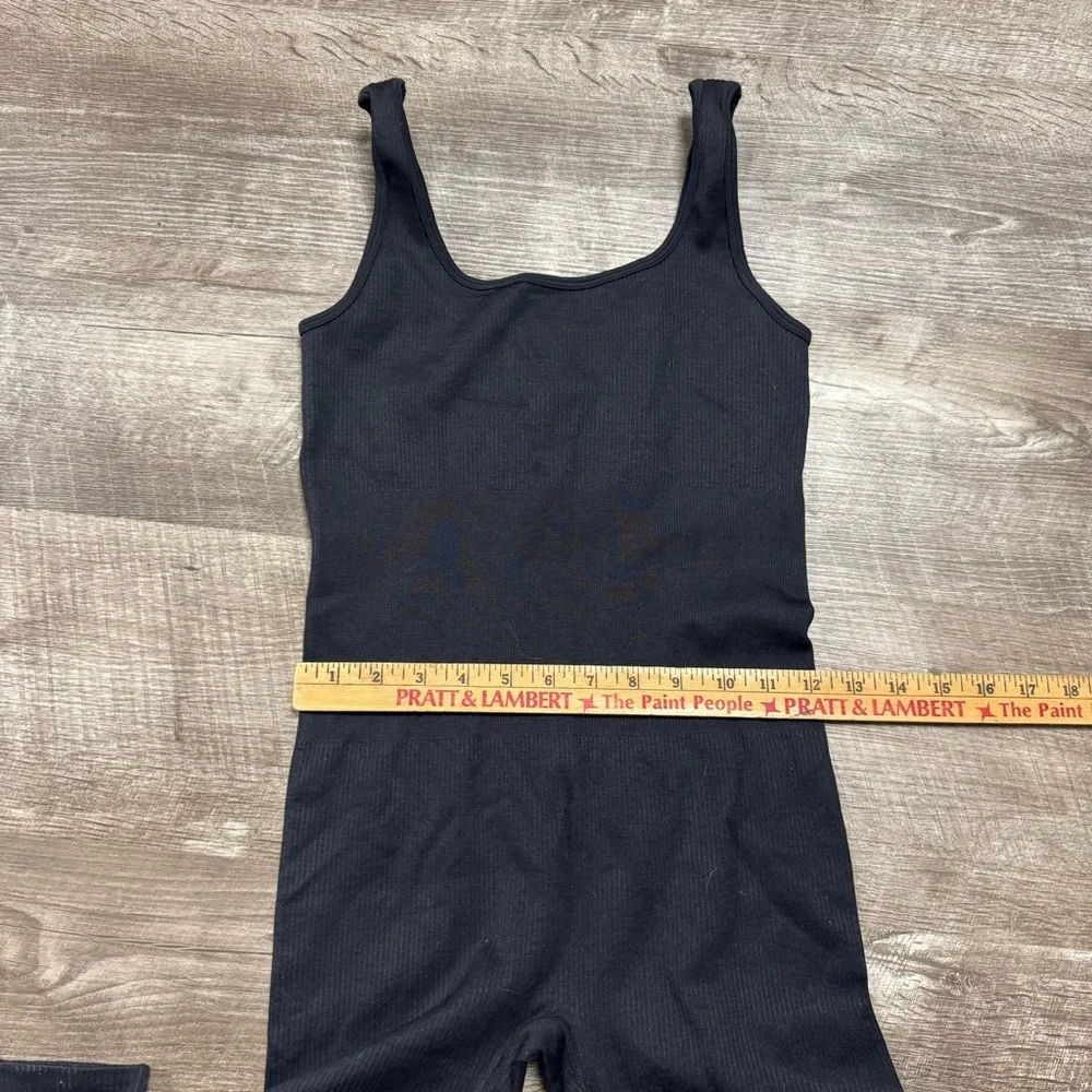 OQQ Black Ribbed Jumpsuit Size Medium